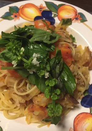 鯖缶トマトパスタ-レシピのメイン写真