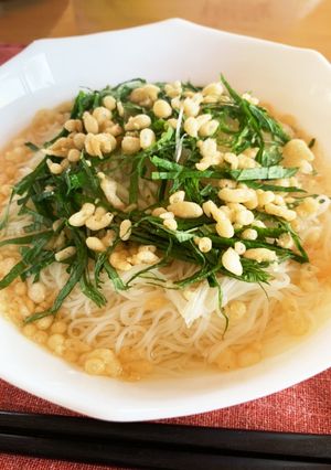 みょうがと大葉と天かすそうめん-レシピのメイン写真