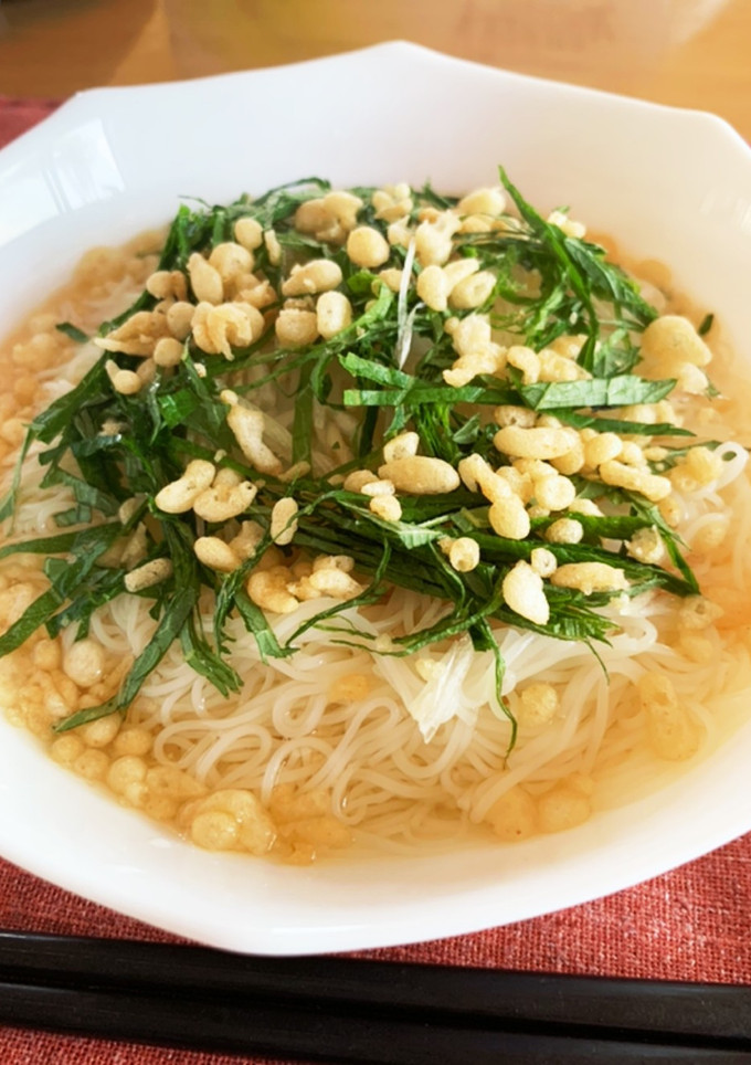 みょうがと大葉と天かすそうめん-レシピのメイン写真