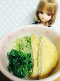 水菜と薄揚げさんを昆布茶でたいたんꕤ*-レシピのメイン写真