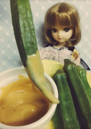 リカちゃん♡おくらの鰻のタレマヨディップ-レシピのメイン写真