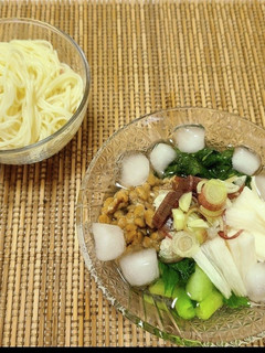 簡単★江戸菜のネバネバ素麺-レシピのメイン写真