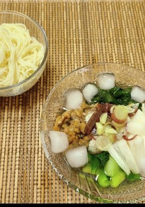 簡単★江戸菜のネバネバ素麺-レシピのメイン写真