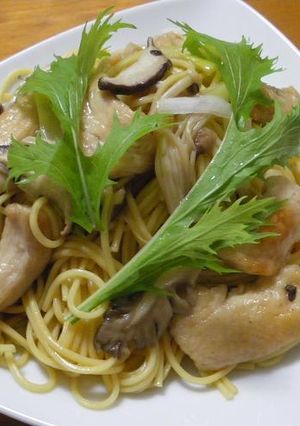 きのこと鶏の昆布ポン酢パスタ-レシピのメイン写真