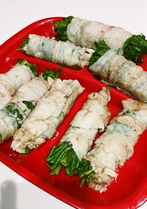 夏野菜！空芯菜の豚バラ青じそ巻き-レシピのメイン写真