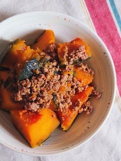 3つで味付け!かぼちゃのそぼろ煮-レシピのメイン写真