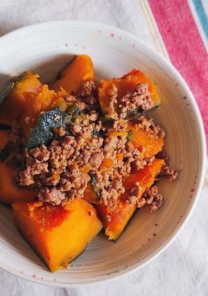 3つで味付け！かぼちゃのそぼろ煮-レシピのメイン写真