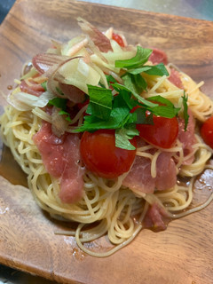 生ハムとミニトマトの冷製パスタ-レシピのメイン写真