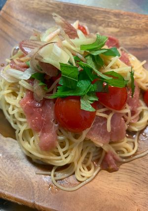 生ハムとミニトマトの冷製パスタ-レシピのメイン写真