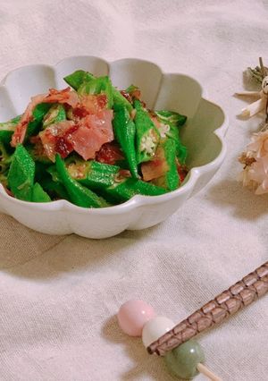 あと一品！オクラとベーコンのごま油炒め☆-レシピのメイン写真