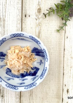 ポリ袋で1分『乾燥野菜とホタテのサラダ』-レシピのメイン写真