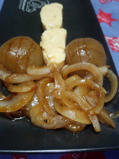 玉葱と蒟蒻のうなぎのたれ煮-レシピのメイン写真