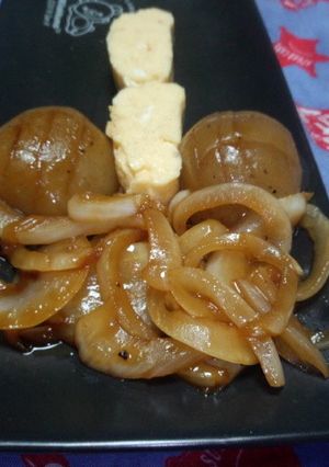 玉葱と蒟蒻のうなぎのたれ煮-レシピのメイン写真