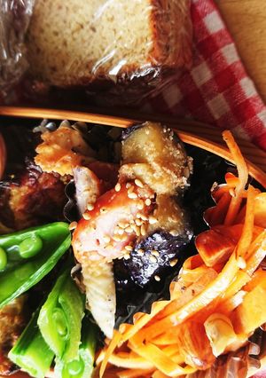 弁当★ナス+ちくわ+ソーセージ梅ゴマぽん-レシピのメイン写真