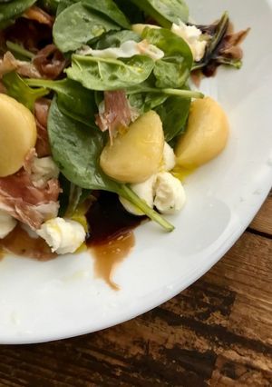 桃とほうれん草のサラダ*イタリアン風味-レシピのメイン写真