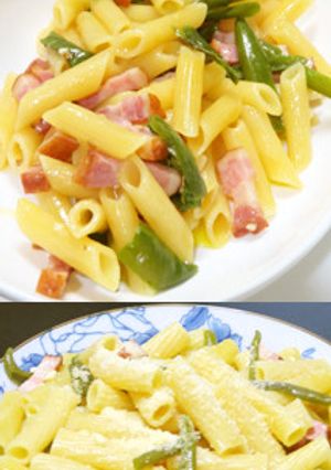 ベーコンと青唐辛子のレンジでパスタ-レシピのメイン写真