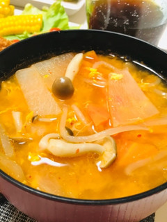残ったキムチでキムチスープ・中華スープ-レシピのメイン写真