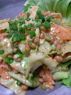 レタス入り♪納豆キムチサラダ-レシピのメイン写真