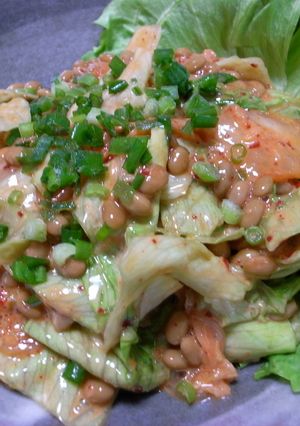 レタス入り♪納豆キムチサラダ-レシピのメイン写真