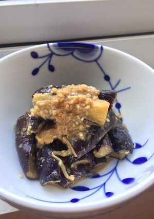 簡単副菜！レンチンなすのごま酢あえ-レシピのメイン写真