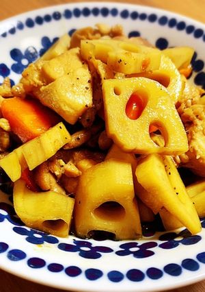 鶏肉とレンコンの煮物-レシピのメイン写真