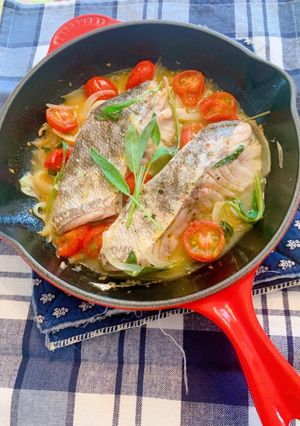 白身魚の白ワイン煮セージ風味-レシピのメイン写真