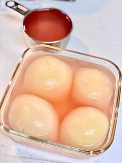 簡単甘さ控えめ桃のコンポート ハネダシ桃-レシピのメイン写真