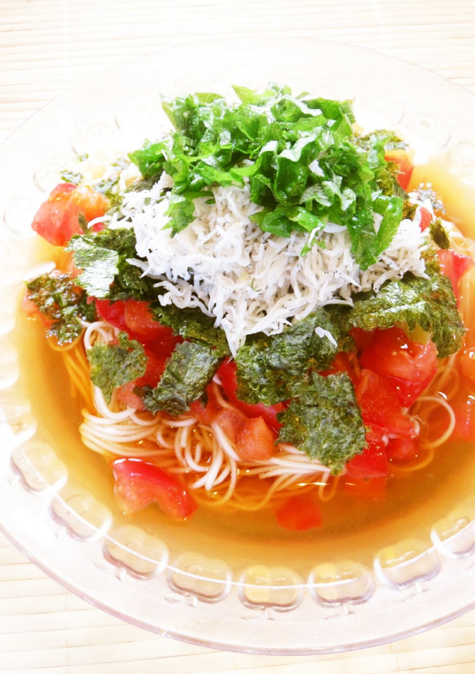 ☺簡単♪海苔としらすのトマトそうめん☺-レシピのメイン写真