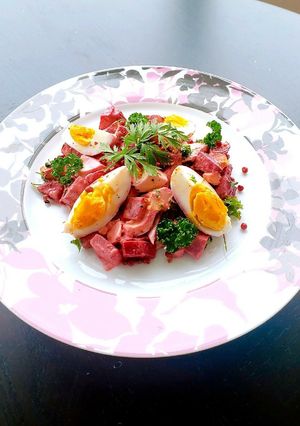ビーツとゆで卵の味噌マヨネーズサラダ-レシピのメイン写真