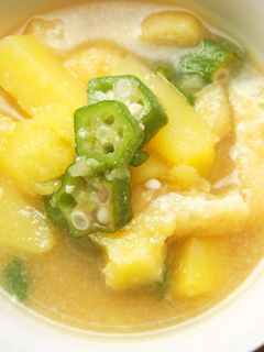 オクラとじゃが芋のお味噌汁♪-レシピのメイン写真