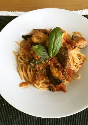 簡単！ズッキーニとナスのミートパスタ-レシピのメイン写真