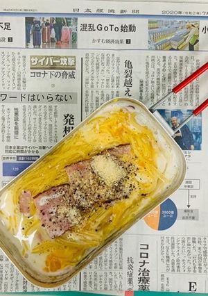 メスティンで作る超簡単カルボナーラ②-レシピのメイン写真