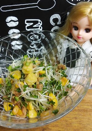 リカちゃん♡ツナコンコンブロ芽サラダ-レシピのメイン写真