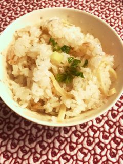 梅干しの種、新生姜としらすの炊き込みご飯-レシピのメイン写真