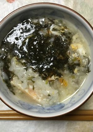 簡単あったかアカモク雑炊-レシピのメイン写真
