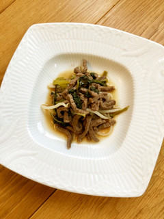 牛肉小松菜もやしの煮物-レシピのメイン写真
