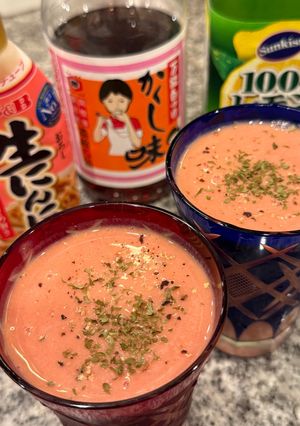 超簡単！白だしで冷製豆乳トマトスープ-レシピのメイン写真
