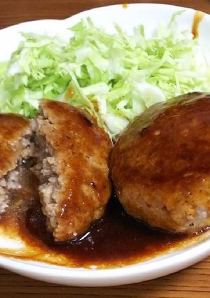 豚挽肉で☆簡単☆美味しい☆肉汁ハンバーグ-レシピのメイン写真