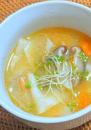 餃子の皮の味噌スープ-レシピのメイン写真