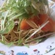 水菜とトマトのあっさりパスタ