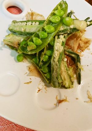 オクラとスナップエンドウのワサビ漬け和え-レシピのメイン写真