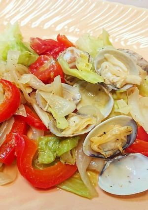 味付け簡単☆あさりとキャベツの酒蒸し☆-レシピのメイン写真