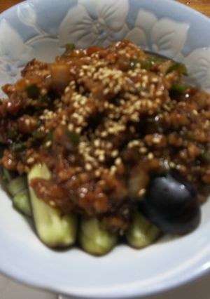 ヘルシー☆茄子の肉味噌かけ-レシピのメイン写真