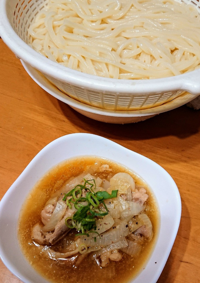 鴨南蛮つけうどん風。とりももー。-レシピのメイン写真