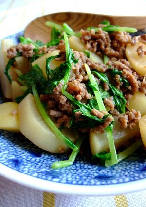 オイスター風味の根菜と挽肉の炒め煮-レシピのメイン写真