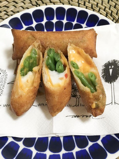 チーズといんげんの春巻き-レシピのメイン写真