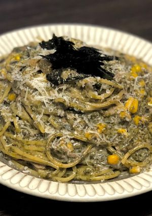 簡単で絶品・和風海苔クリームパスタ-レシピのメイン写真