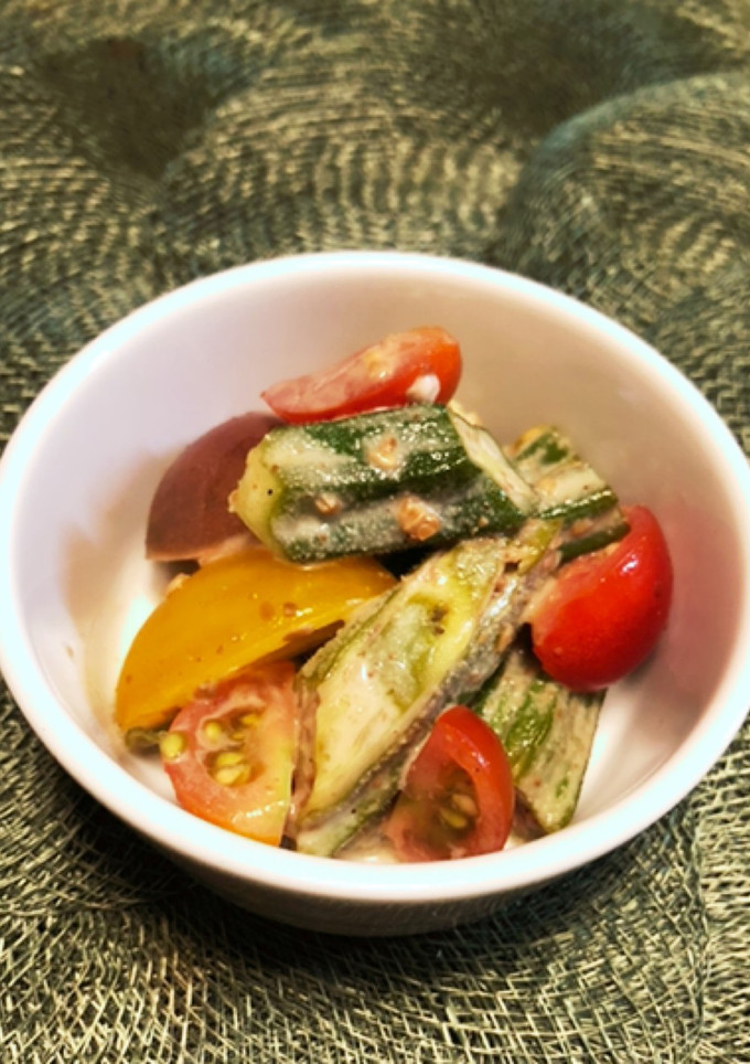 オクラとトマトのごまドレ和え-レシピのメイン写真
