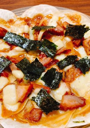 【簡単】餃子の皮deピザ　照り焼きチキン-レシピのメイン写真