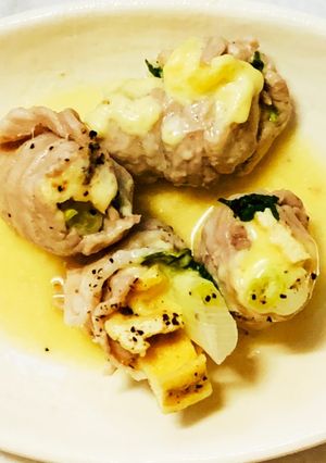 簡単!チーズ・ネギ・油揚げの豚肉巻-レシピのメイン写真